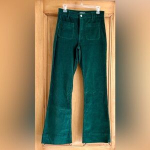 Avec Les Filles Green Corduroy Pants Size Women’s 8 Bootcut Flare Hunter Green